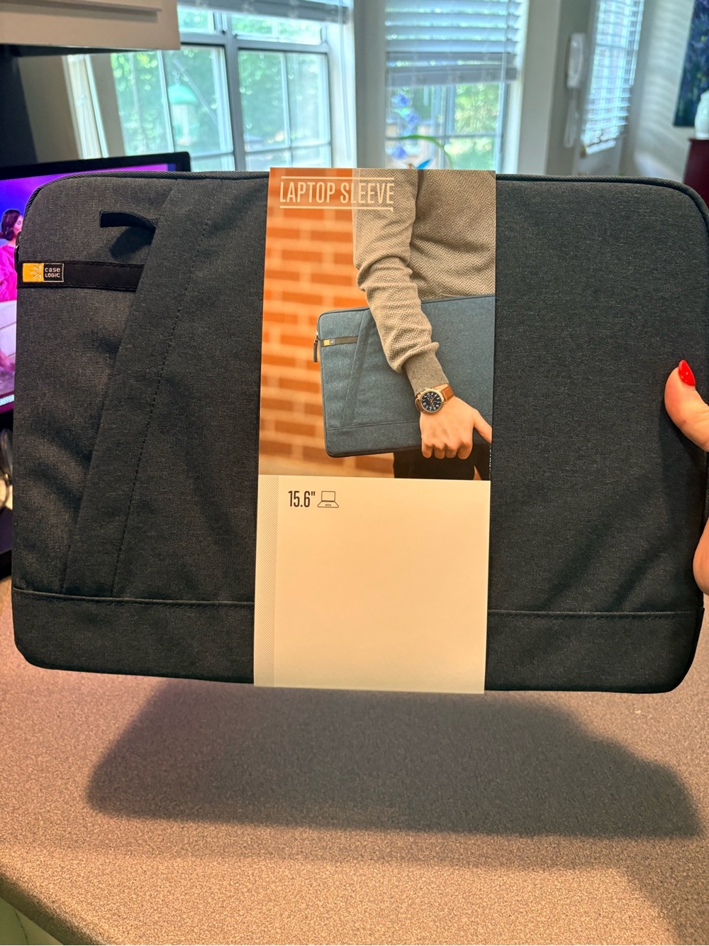 15.6" Dark Blue Laptop Sleeve with Front Pocket - Case Logic